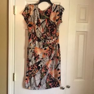 Autumn dressy dress with cap sleeves